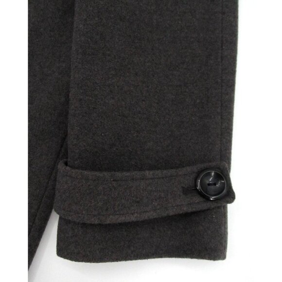 Vintage Jones New York Overcoat Womens Sz 12 Charcoal Gray Wool Lined Button Up - Picture 13 of 16